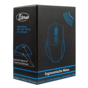 Eterno M-230 kabellose ergonomische Maus schwarz, USB – Bild 2